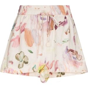 Alemais Brushstroke‑Print Drawstring Shorts Size AU8